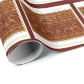 Kerst gebreid pull detail met herten en boom cadeaupapier (Rol Hoek)