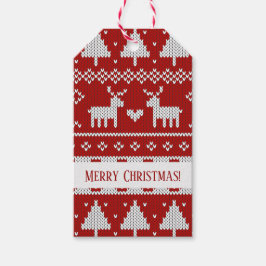Kerst Gebreide Herten Trui Cadeaublaadjes Cadeaulabel