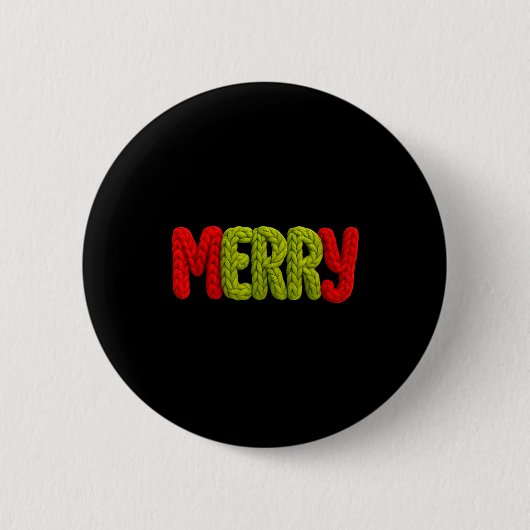 Kerst Gebreide Letters Gehaakte Kerst Pyjama Vakan Ronde Button 5,7 Cm (Voorkant)