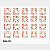 Kerst Gebruinde Snoep Lint Vierkante Sticker (Vel)
