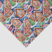 Kerst Gebruine Huizen in Waterverf Tissuepapier (Detail)