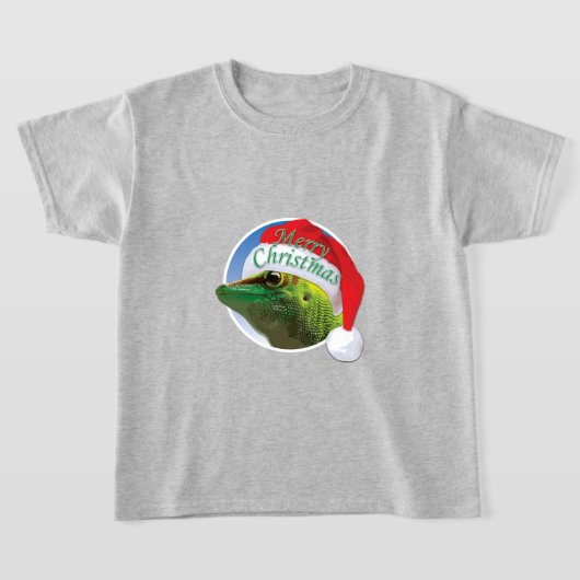 Kerst Gecko - Kids' Basic T-Shirt (Laagn)