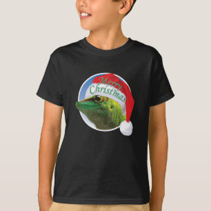 Kerst Gecko - Kinderen Basic Hanes T-Shirt