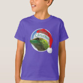 Kerst Gecko - Kinderen Basic Hanes T-Shirt (Voorkant)