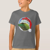 Kerst Gecko - Kinderen Basic Hanes T-Shirt (Voorkant)