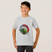 Kerst Gecko - Kinderen Basic T-Shirt (Voorkant volledig)
