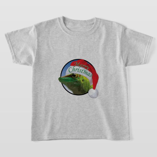 Kerst Gecko - Kinderen Basic T-Shirt (Laagn)