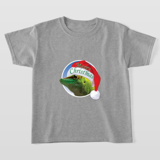 Kerst Gecko - Kinderen Basic T-Shirt (Laagn)