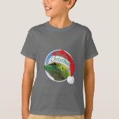 Kerst Gecko - Kinderen Basic T-Shirt (Voorkant)