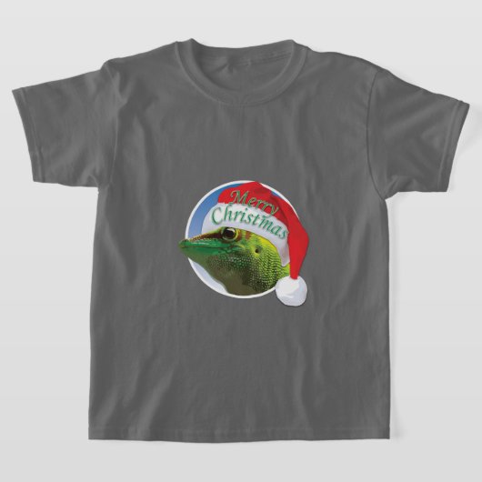 Kerst Gecko - Kinderen Basic T-Shirt (Laagn)