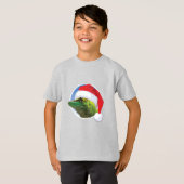 Kerst Gecko - Kinderen Basic T-Shirt (Voorkant volledig)