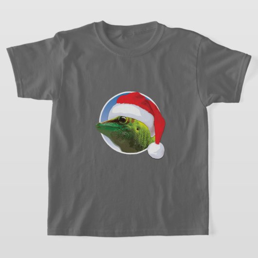 Kerst Gecko - Kinderen Basic T-Shirt (Laagn)