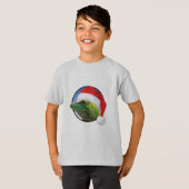 Kerst Gecko - Kinderen Basic T-Shirt (Voorkant volledig)