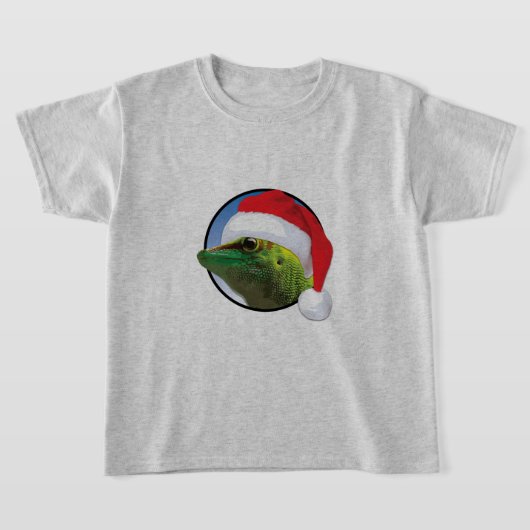 Kerst Gecko - Kinderen Basic T-Shirt (Laagn)