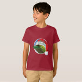 Kerst Gecko - Kinderen Basic T-Shirt (Voorkant volledig)