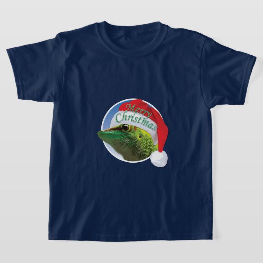 Kerst Gecko - Kinderen Basic T-Shirt (Laagn)