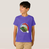 Kerst Gecko - Kinderen Basic T-Shirt (Voorkant volledig)