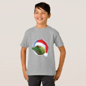 Kerst Gecko - Kinderen Basic T-Shirt (Voorkant volledig)