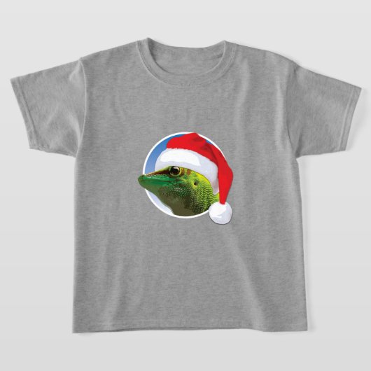 Kerst Gecko - Kinderen Basic T-Shirt (Laagn)