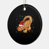 Kerst Gecko, Santa Gecko, Crestie Love Keramisch Ornament (Links)