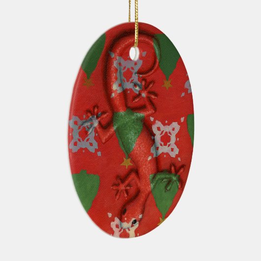 Kerst-Gecko-versiering Keramisch Ornament (Rechts)