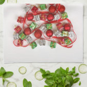 Kerst-gedecormeerde keukenhanddoek (Gevouwen)