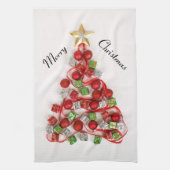 Kerst-gedecormeerde keukenhanddoek (Verticaal)