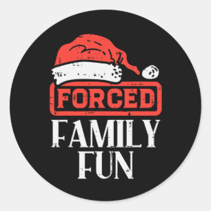 Kerst Gedwongen Familie Fun Grappige Kerstmis Sarc Ronde Sticker