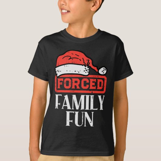 Kerst Gedwongen Familie Fun Grappige Kerstmis Sarc T-shirt (Voorkant)