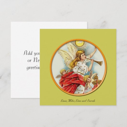 Kerst geel foto wenskaart. feestdagenkaart (Voorkant / Achterkant)