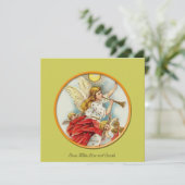 Kerst geel foto wenskaart. feestdagenkaart (Staand voorkant)