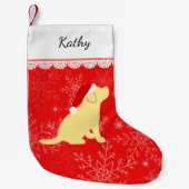 Kerst Geel Labrador Puppy Kous Kleine Kerstsok (Voorkant)