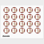 Kerst Geel Labrador Puppy Ronde Sticker (Vel)