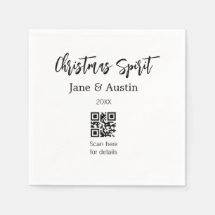 Kerst Geest bruiloft paar naam QR scandatum Servet