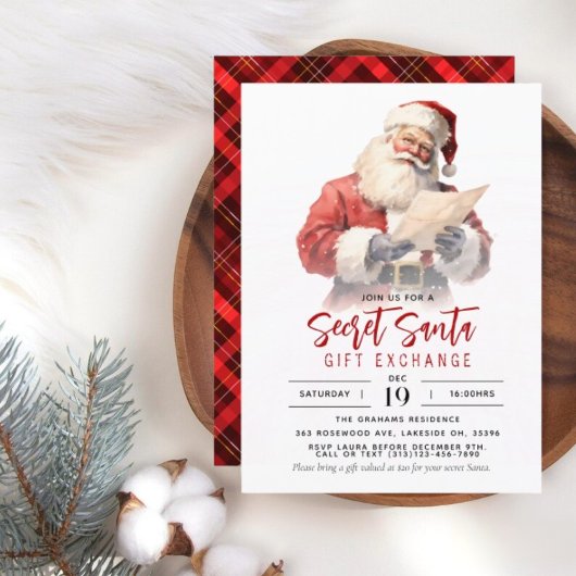 Kerst Geheim Kado Uitwisseling Uitnodiging