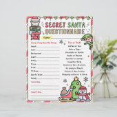 Kerst Geheim Santa Vragenlijst Formulier Sjabloon (Staand voorkant)