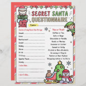 Kerst Geheim Santa Vragenlijst Formulier Sjabloon (Voorkant / Achterkant)