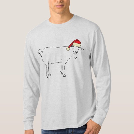 Kerst Geit Grappige Kerstman Dier Feestelijk Humor T-shirt (Voorkant)