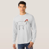 Kerst Geit Grappige Kerstman Dier Feestelijk Humor T-shirt (Voorkant volledig)
