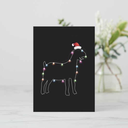 Kerst Geit Kerstmis Kleur Led Licht Xmas Geit Kaart (Staand voorkant)