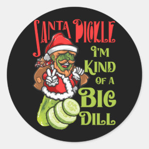 Kerst Gekke augurk in Santa augurk im soort van Ronde Sticker