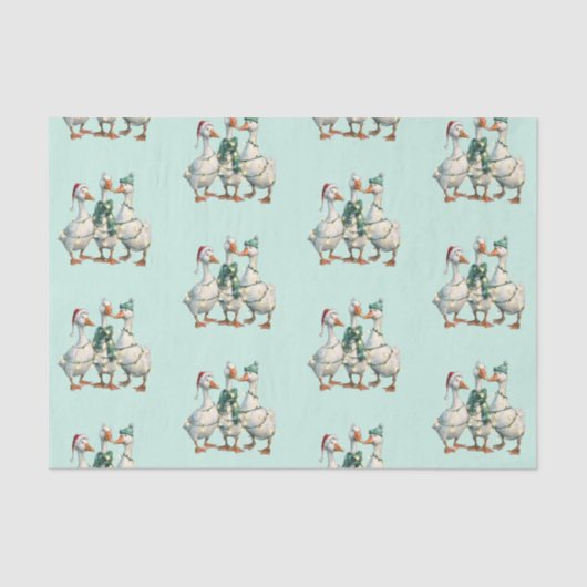 Kerst Gekke Goose Holiday Jolly Tissuepapier (Voorkant)