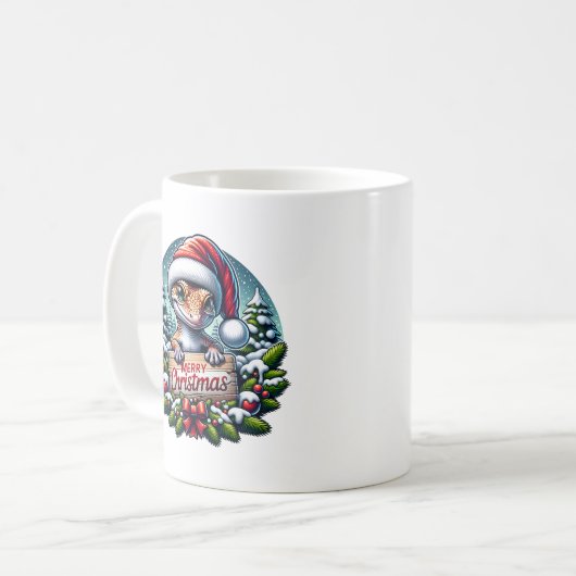Kerst Gekko Koffiemok (Voorkant links)