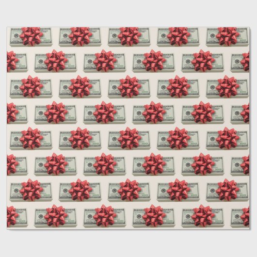 Kerst Geld Stapel Gift met Lint Cadeaupapier (Vlak)