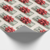Kerst Geld Stapel Gift met Lint Cadeaupapier (Hoek)