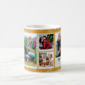 Kerst Gele Doodles Multi Foto Familie Gift Koffiemok (Center)