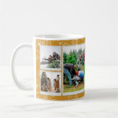 Kerst Gele Doodles Multi Foto Familie Gift Koffiemok (Links)