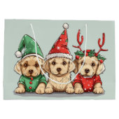 Kerst Gele Labrador Retriever Honden Groot Cadeauzakje (Achterkant)