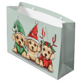 Kerst Gele Labrador Retriever Honden Groot Cadeauzakje (Achterkant Gekanteld)