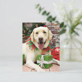 Kerst - Gele Labrador - Strider Feestdagenkaart (Staand voorkant)